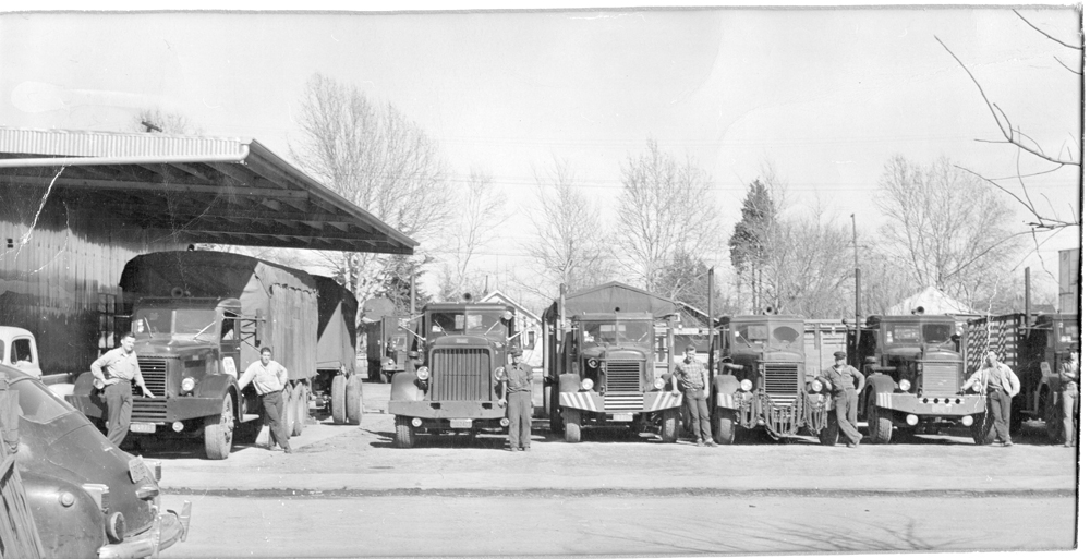 Old photo of old trucks