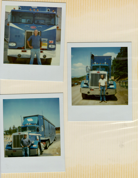 Three Polaroids of changes in truck over the years