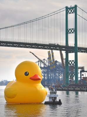 GIANT DUCK DESCENDS ON LOS ANGELES