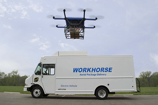 DELIVERY TRUCK, MEET DRONE