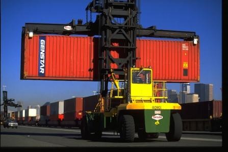 crane lifting a container