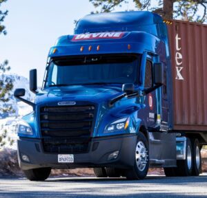 Picture of devine iconic blue pearly truck. 